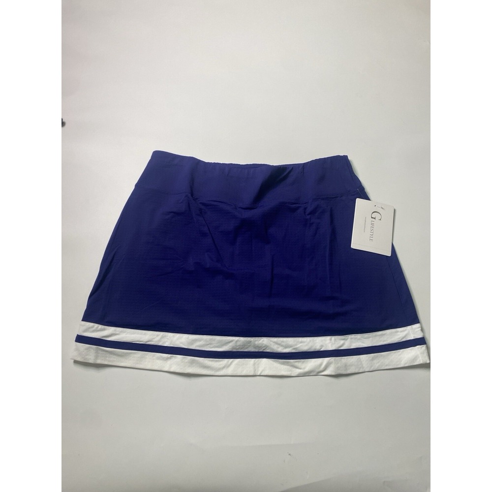 G LIFESTYLE Women's L Athletic Golf Tennis Skirt Skort Purple Colorblock NWT***